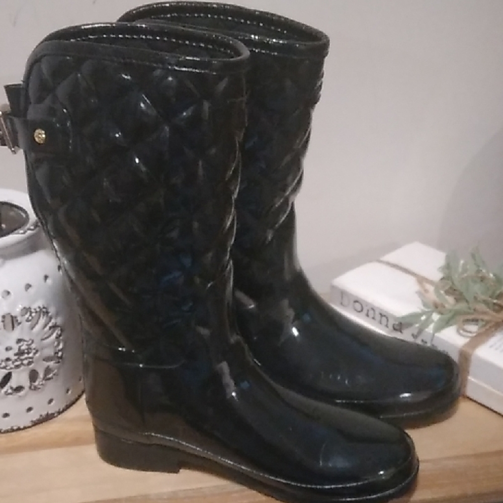 Women's Hunter Refined Gloss Quilt Short Rain Boots